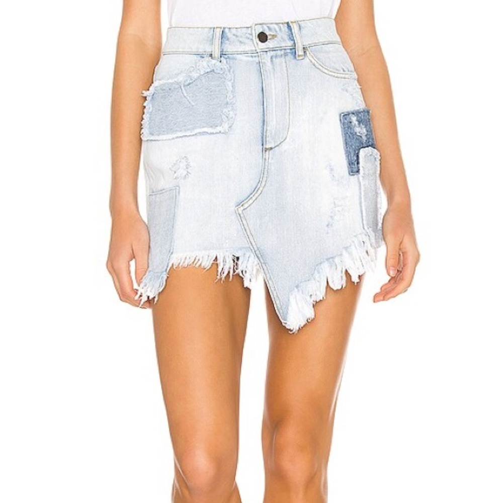 Retrofête Irene Denim patch skirt - NWOT